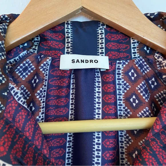 NWOT Sandro Pleated Shirt Dress in Purple - Picture 4 of 8